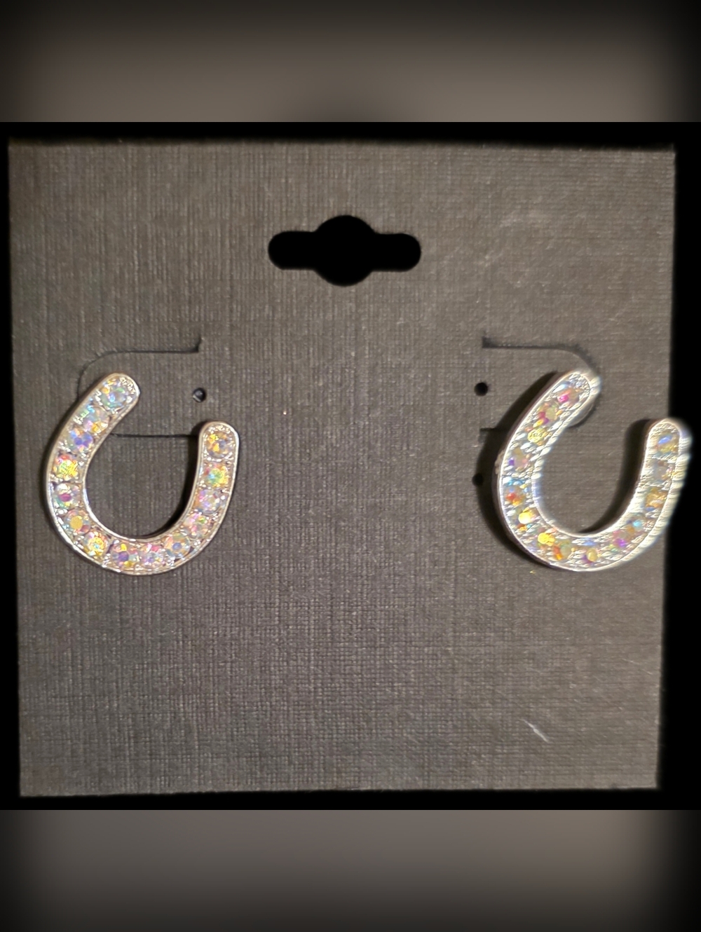 Iridescent Horseshoe Earrings - Picture 2 of 2